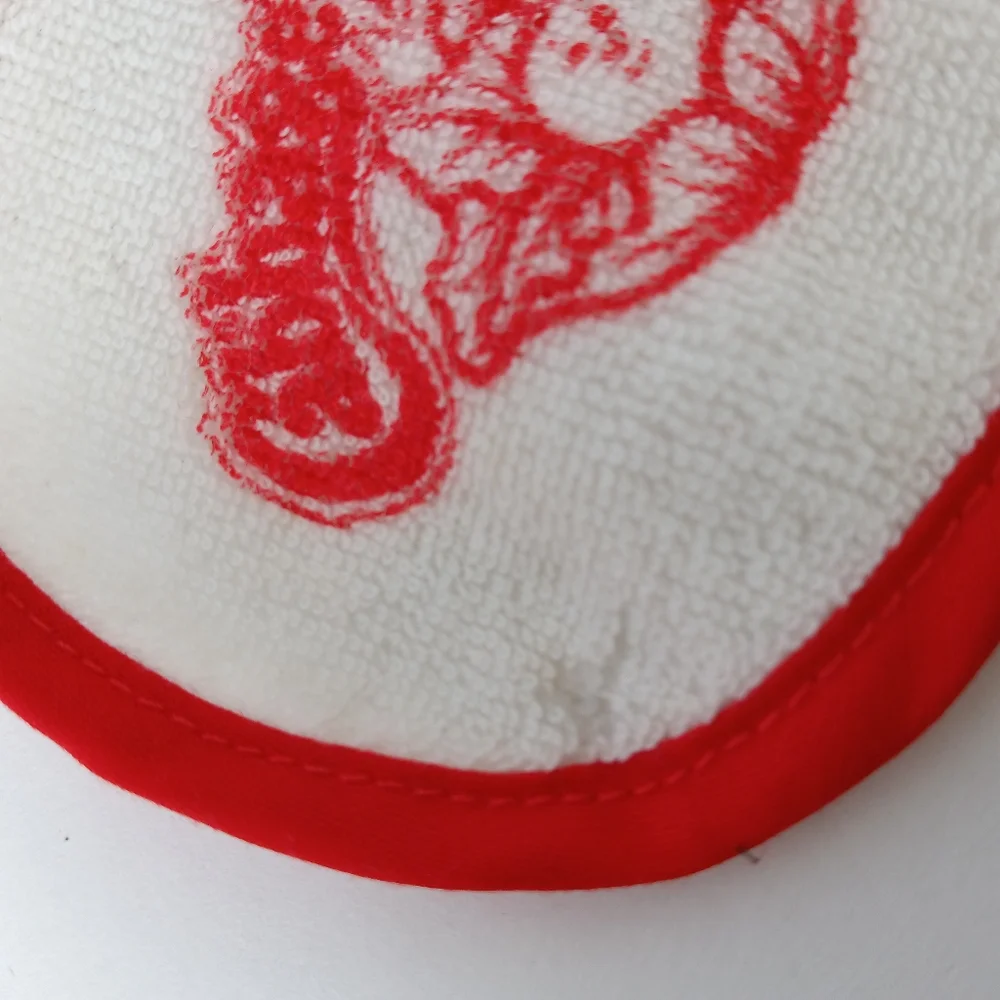 Cabbage Patch Doll Bib Red/White Terry Cloth *Flaw*